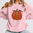 thumbnail image 2 of Women Halloween Pumpkin Sequin Sweatshirt Cute Fall Graphic Long Sleeve Crew Neck Tops Casual Vintage Relaxed Fit Blouses, 2 of 4