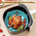 thumbnail image 5 of 8.5 Inch Round Reusable Silicone Air Fryer Liners 2 Pack, Non-Stick Cooking Insert Mats with Handles, Universal Fit for Air Fryer Baskets, 5 of 8