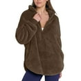 thumbnail image 2 of Htigea Oversized Sweatshirts for Women Sherpa Long Sleeve Pullover 1/4 Zipper Collared Sweatshirt Warm Winter Tops Coffee M, 2 of 9