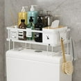 thumbnail image 6 of YOYTOO Over the Toilet Storage Shelf, Freestanding Bathroom Shower Caddy Organizer Behind Toilet Stand Shelves Towel Rack, White, 6 of 8