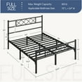 thumbnail image 7 of Topeakmart Full Metal Bed Frame with Crisscross Headboard & Footboard, Black, 7 of 7