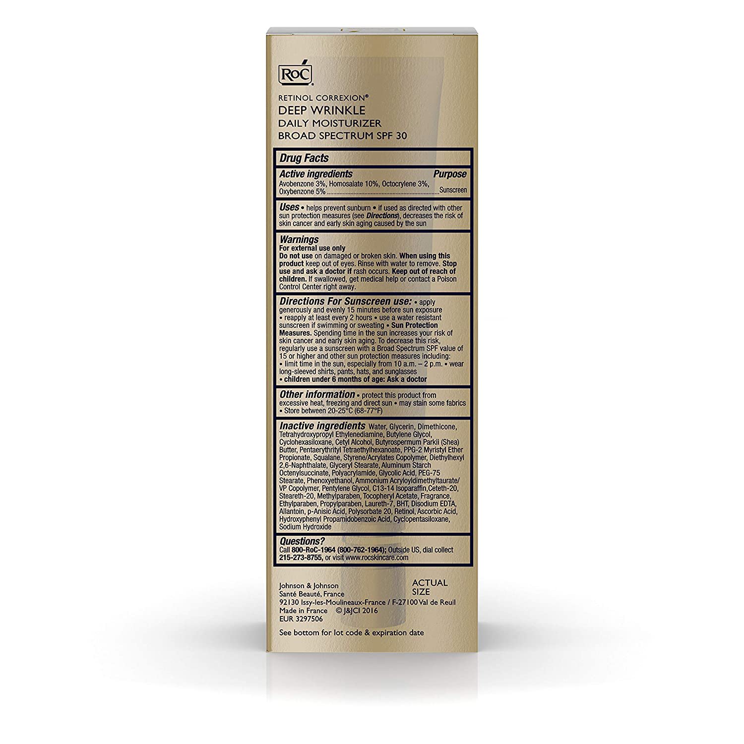 RoC Retinol Correxion Deep Wrinkle Daily Moisturizer Cream, SPF 30, 1 fl oz - image 2 of 2