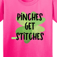 thumbnail image 4 of Inktastic St. Patrick's Day Pinches Get Stitches Shamrocks Youth T-Shirt, 4 of 5