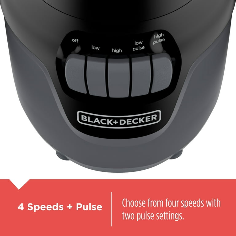 BLACK + DECKER Performance Helix™ Blender, 800 Watts, 48 Oz (6-cup) Perfect  Pour Glass Blending Jar, Black & Gray, BL1600BG-1 