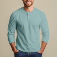 thumbnail image 5 of Mens 3/4 Sleeve Henley Shirts 3-Button Moisture Wicking Tee Solid Color Soft Basic Casual Tshirt, 5 of 7