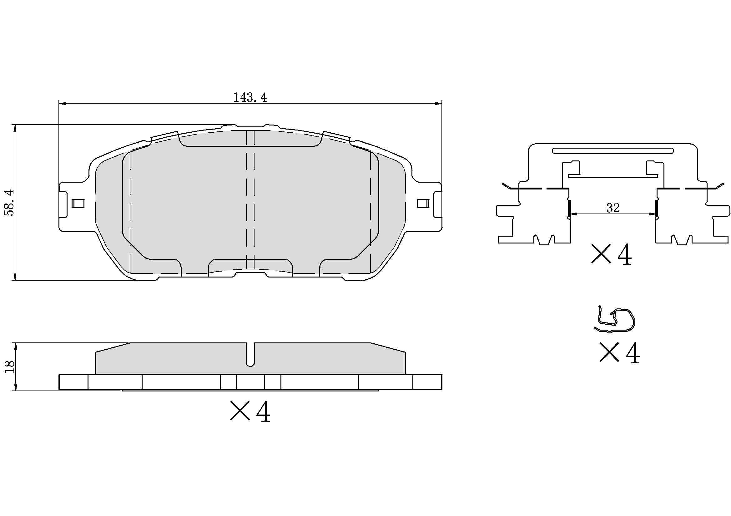UltraHC 700 Brake Pad Set, Front HC7.0906.1.C, Toyota Tacoma 2015-2005