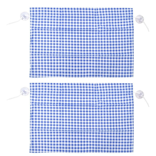 2 uds diseño de rejilla anti ultravioleta cortina de coche lateral parasol de ventana de coche con ventosa rejilla azul