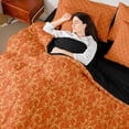 thumbnail image 4 of Feelyou Adult Boho Damask Twin Bedding Sets 7pcs, Orange Hippie Ghost Comforter Set, 4 of 8