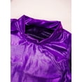 thumbnail image 6 of iiniim Kids Girls Metallic Mock Neck Crop Tops Tank Top Dancewear Athletic Dance Sports Active Vest Activewear Purple 10, 6 of 7