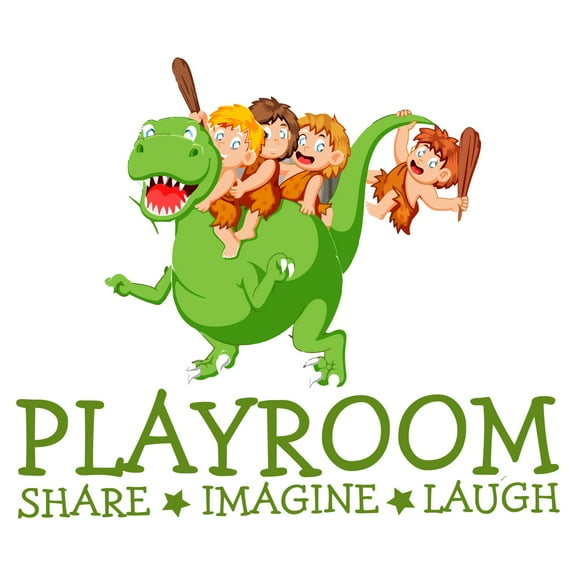 Custom Name Moutain Volcanic Eruption ArtWall Decal Decoration Playroom Share Imagine Laugh Joyful Cartoon Cartoon Animals Decorating Ideas for Child's Bedroom Size: 10 In(W) x 8 In(H)