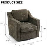 Swivel Accent Chair for Living Room, Modern Upholstered Barrel Arm Chair with Plump Back Pillow, Comfy Club Sofa Reading Chair for Adults (Chenille Light Coffee, Set of 2) - Walmart.com
