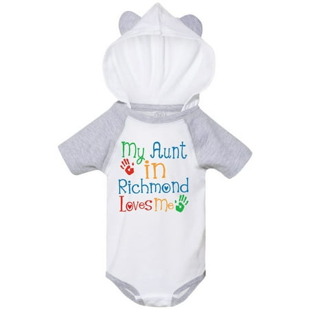 

Inktastic My Aunt in Richmond Loves Me Gift Baby Boy or Baby Girl Bodysuit
