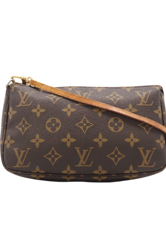 Pre-Owned LOUIS VUITTON Monogram Accessoires M51980 Pouch, Brown Coated Canvas, Women's