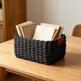 thumbnail image 6 of Small Wicker Basket, Handwoven Paper Rope Storage Baskets with Handles, Decorative Organizing Bins for Home, Desk, Bathroom Kitchen Storage Gifts, 6 of 6