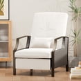 thumbnail image 2 of JUSTLET Outdoor Recliner Chair, Reclining Patio Lounge Chair with Thickness Cushion, Adjustable Footrest and Back, PE Wicker Chair for Indoor Outdoor Balcony Porch, Beige, 2 of 9