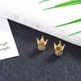 thumbnail image 6 of 5Pcs Cubic Zirconia Crown Beads 12.5x12mm Golden Color Brass Micro Pave Crown Spacer Beads for DIY Jewelry Making, 6 of 8