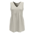 thumbnail image 5 of Wovix Womens Tank Tops Flowy Peplum Camisole Dressy Sleeveless V Neck Loose Comfy Tops Beige L, 5 of 5