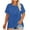 Blue, variant on Horkkom Short Sleeve Shirts for Women Plus Size Round Neck Pleated T Shirts Casual Loose Solid Color Tunic Tops to Wear with Leggings
