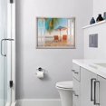 thumbnail image 6 of Beach Bathroom Wall Art Beach Coastal Pictures Wall Decor Sunset Blue Sea Canvas Painting Print Palm Tree Tropical Nautical Wall Decor 3D Window View Artworks Framed for Living Room Bedroom 16"x12", 6 of 6