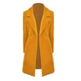 thumbnail image 4 of Women's Solid Color Double Long Sleeve Lapel Cardigan Coat For Autumn And Winter Snow Winter Jackets Women Wool Cycling Sweater Wool Short Winter Jackets Women Womens Wool Thermal Winter Jackets Women, 4 of 4