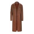 thumbnail image 4 of uikmnh Coats for Men's Fall Solid Color Lapel Pocket Thin Double Trench Coat Belt Size:3XL, 4 of 9