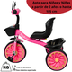 thumbnail image 5 of Triciclo para Niños Torreta con Luz y Sonido Ruedas de Eva Apto a partir de 2 Años Soporta hasta 20 kg - Rosa, 5 of 6