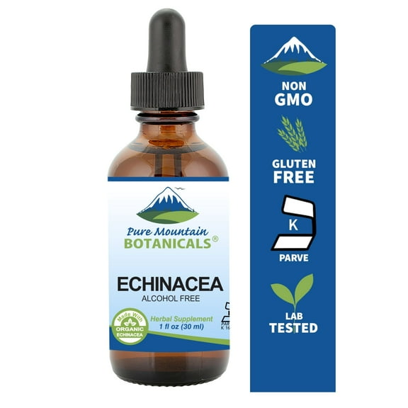 Liquid Echinacea Drops - Echinacea Alcohol Free Kosher Extract Tincture (500 mg) (1 oz)