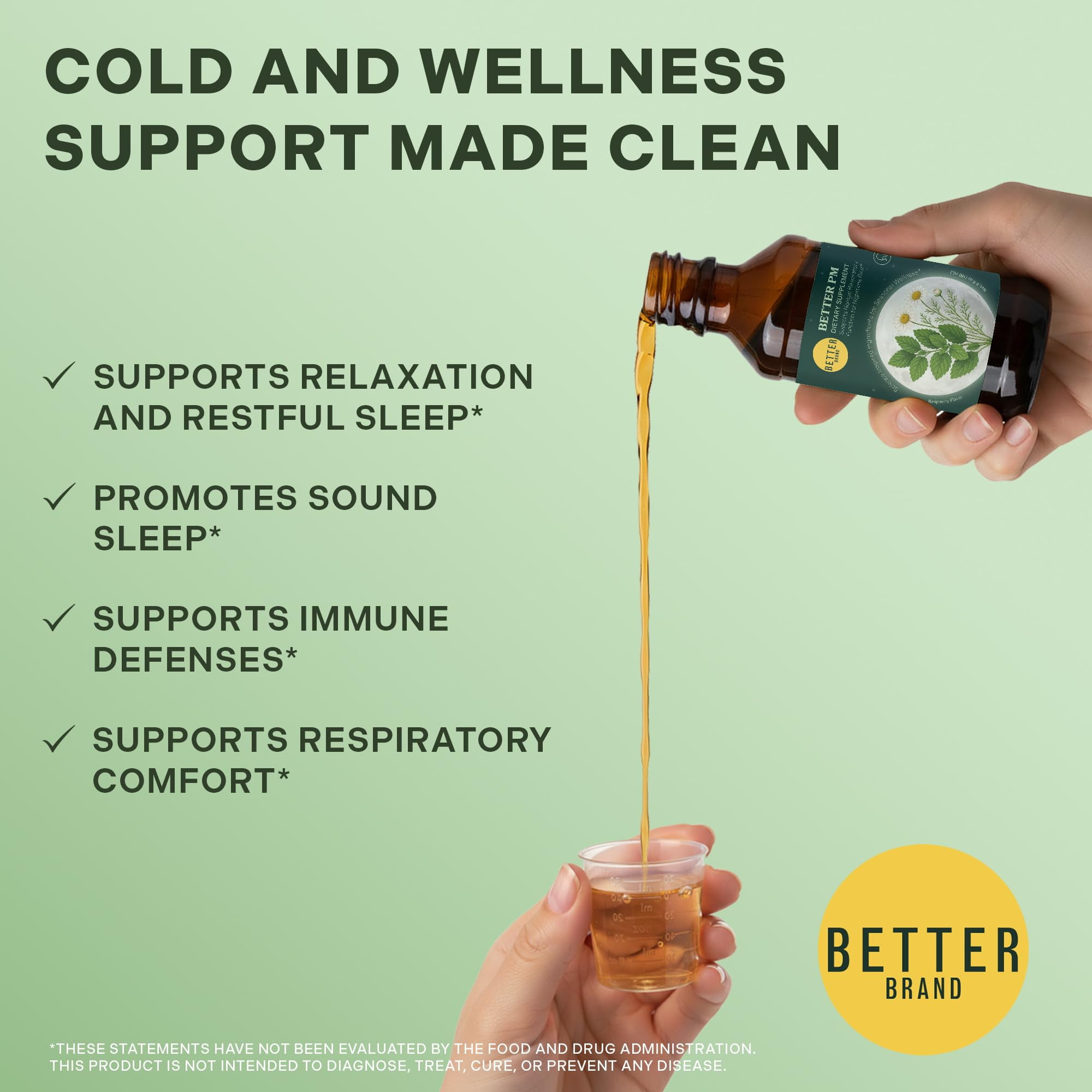 Betterbrand BetterPM Nighttime Wellness Syrup – Natural Sleep, Calm & Immune Support with Elderberry, Magnesium Glycinate, Valerian, Tart Cherry, L-Theanine & Chamomile