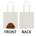 thumbnail image 3 of WIRESTER 14.17 x 12.2 inches Cotton Tote Bag Reusable Grocery Shopping Cloth Bags - Animal Brown Toy Poodle Puppy Dog, 3 of 7