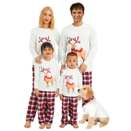 

Ma&Baby Unisex Christmas Matching Family Pajamas Sets Nightwear Sleepsuit Loungewear for Adult Kids Babies