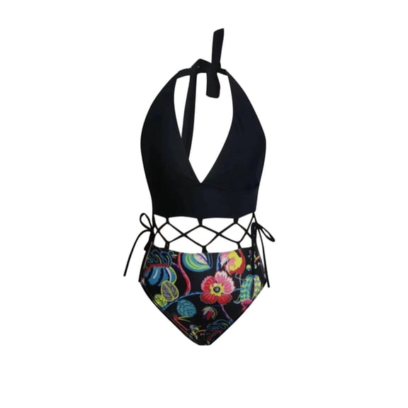 Vedolay One Shoulder Swimsuits For Women V Neck One Piece Swimsuits with Ruching Bathing Suits Tummy Control Beach Swimwear for Women,Black L