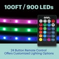 thumbnail image 3 of onn Multicolor LED Light Strip with Remote Control, for Christmas, Halloween, Party, Gameday and More, 100', 3 of 13