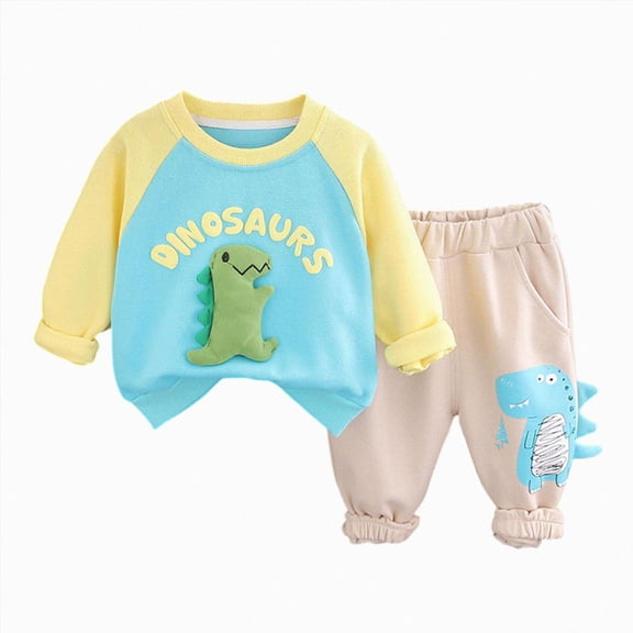 UAYOTSE Toddler Baby Boy Fall Winter Outfits Letter Crewneck Sweatshirt Casual Pants 2Pcs Clothes Set,Sizes 18-24 Months