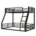thumbnail image 5 of Harper & Bright Designs Metal Bunk Bed Twin XL over Queen with Stairs, Heavy-Duty Floor Bunk Bed Frame with Guardrails for Bedroom, Black, 5 of 11