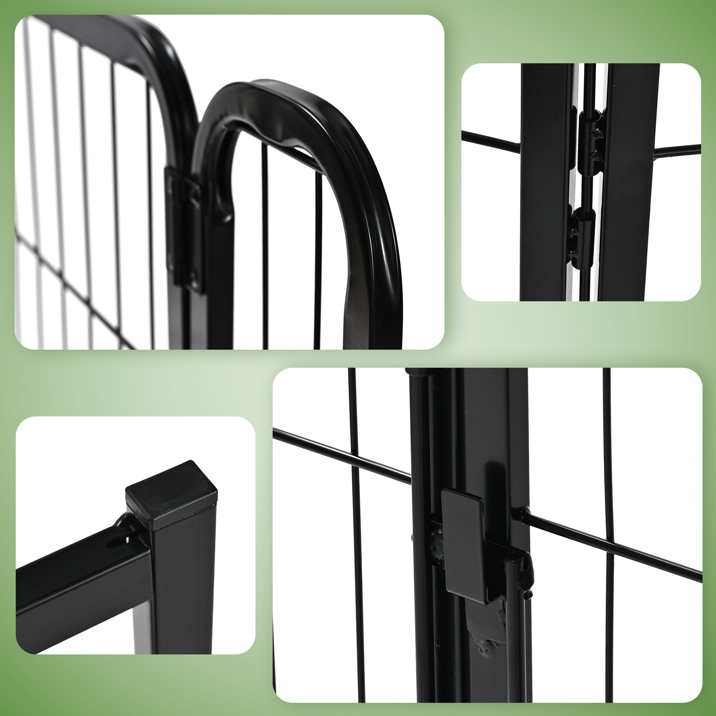 Vibrant Life Heavy Duty 16-Panel Metal Wire Playpen for Dogs, Black, 39"
