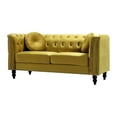 thumbnail image 4 of Uspridefurniture Lueck 64.2'' Velvet Rolled Arm Chesterfield Loveseat, Yellow, 4 of 5