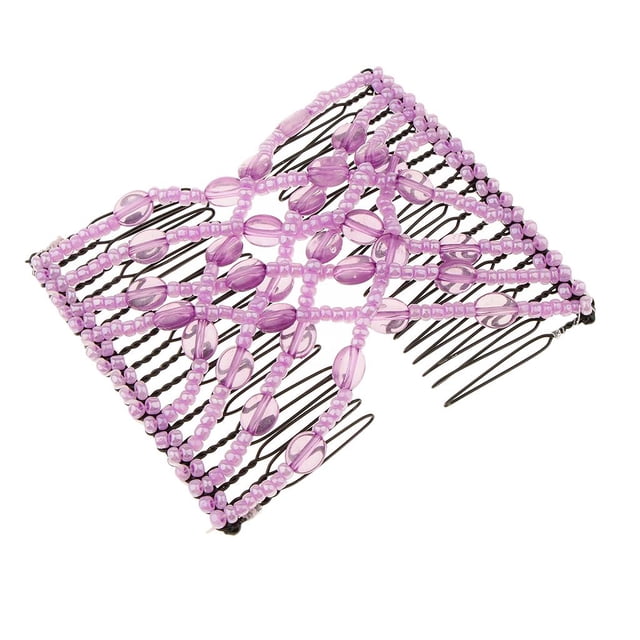 Clips de peine de pelo de inserción doble con de mariposa, herramientas de peinado DIY para estirar el cabello- Púrpura Zulema Doble clip de peine para mujer