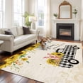 thumbnail image 2 of 5x7 Area Rugs for Living Room, Cute Pig Non Slip Area Rugs for Kitchen Bedroom Entryway, County Sunflowers Truck Farmhouse Black White Plaid Washable Carpet Runner Rug Floor Mats for Bedroom, 2 of 8