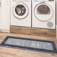 thumbnail image 5 of Ottomanson Border Kitchen Runner Rug 1'10" x 7' - Non Slip Low Pile Carpet, Gray/Navy, 5 of 14