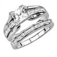 thumbnail image 2 of Elegant Zircon Couple Rings - Matching Wedding Bands for Him & Her with Brilliant Crystal Inlay, 2 of 4