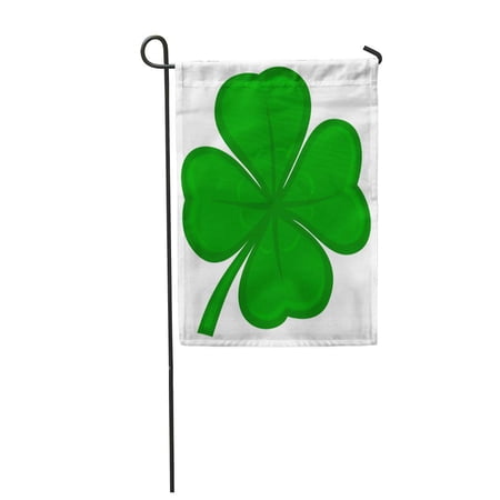SIDONKU Green Luck Abstract of Four Leaves Clover Conceptual Flora Garden Flag Decorative Flag House Banner 12x18 inch