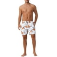 thumbnail image 2 of INSPIRE CHIC Men's Summer Hawaiian Pattern Drawstring Elastic Waist Mesh Lining Board Shorts 30 White, 2 of 5