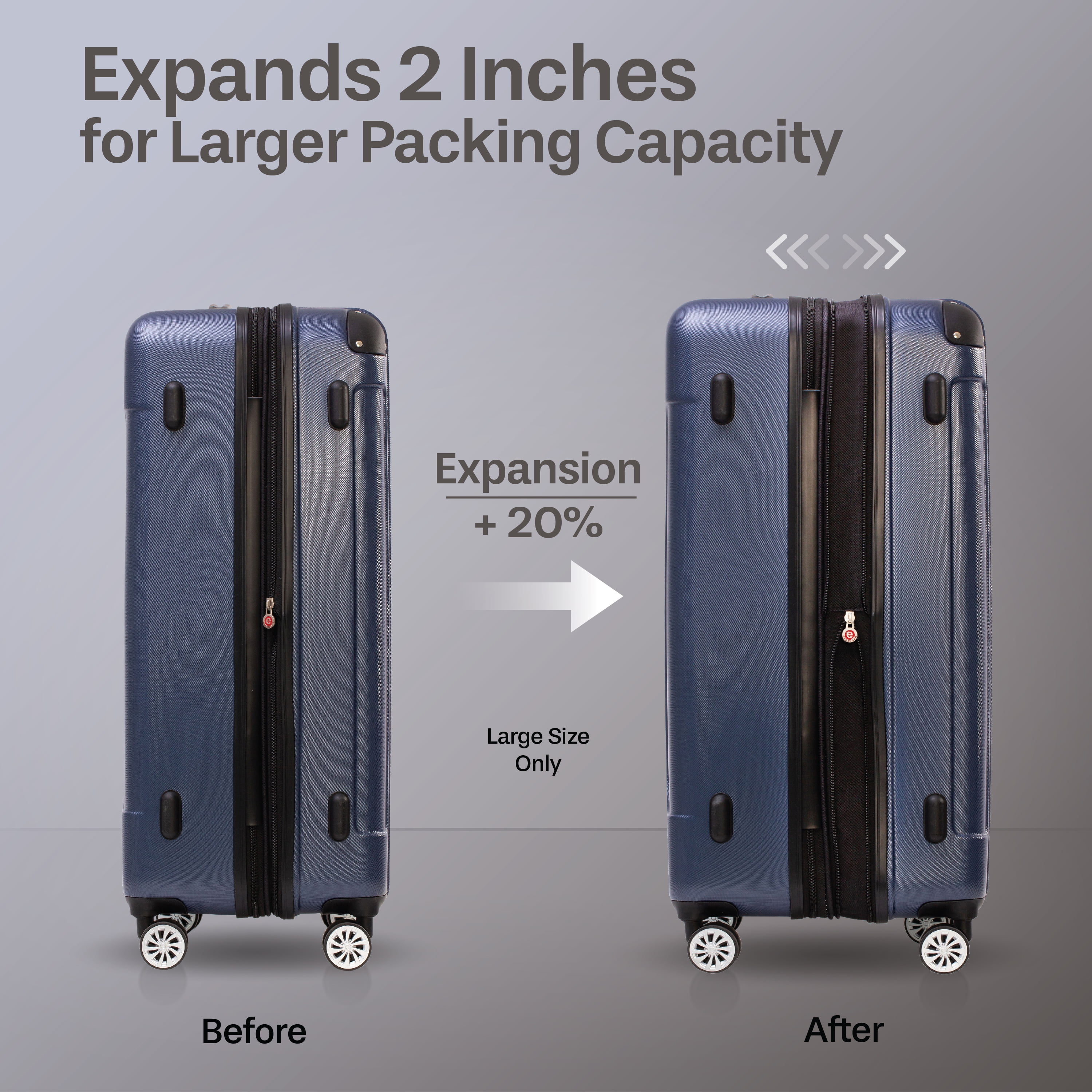 JetStream Aera Hardside Luggage Set, Suitcase Set with Spinner Wheels: Two Large Suitcases and One Carry on Luggage