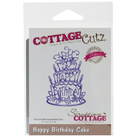 CottageCutz Elites Die -Happy Birthday Cake 2.3"X3.5", Pk 1, CottageCutz