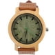thumbnail image 3 of EeaseMX Reloj de madera natural con correa de cuero, estilo casual vintage para hombre (superficie Verawood), 3 of 8