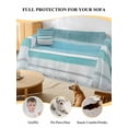 thumbnail image 4 of Teal Nordic Style Stripes Couch Cover for Dogs, Turquoise Texture Washable Sofa Covers Slipcover for Pets Dogs Futon Cover, Couch Recliner Covers, Oversized Chair Slipcover 71"x91", 4 of 9