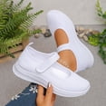 thumbnail image 2 of Alkepwun Walking Shoes Women Mesh Breathable Chunky Sole Plus Size Hook Loop Slip On Shoes Casual Comfort Lightweight Non Slip Round Toe Flat Roman Sneakers, 2 of 9