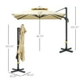 thumbnail image 2 of Royard Oaktree Heavy Duty 10ft Offset Patio Umbrella with Aluminum Cross Base, 360-degree Rotation Hanging Cantilever Umbrella Market Outdoor Sun Shade for Backyard, Deck, Poolside, Beige, 2 of 5