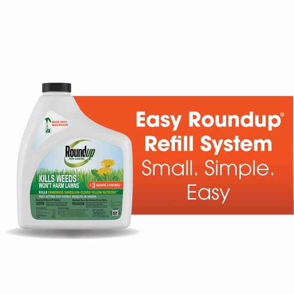 Roundup For Lawns1 Refill for QuickHand Sprayer, For Use on Northern Grasses, 1.5L