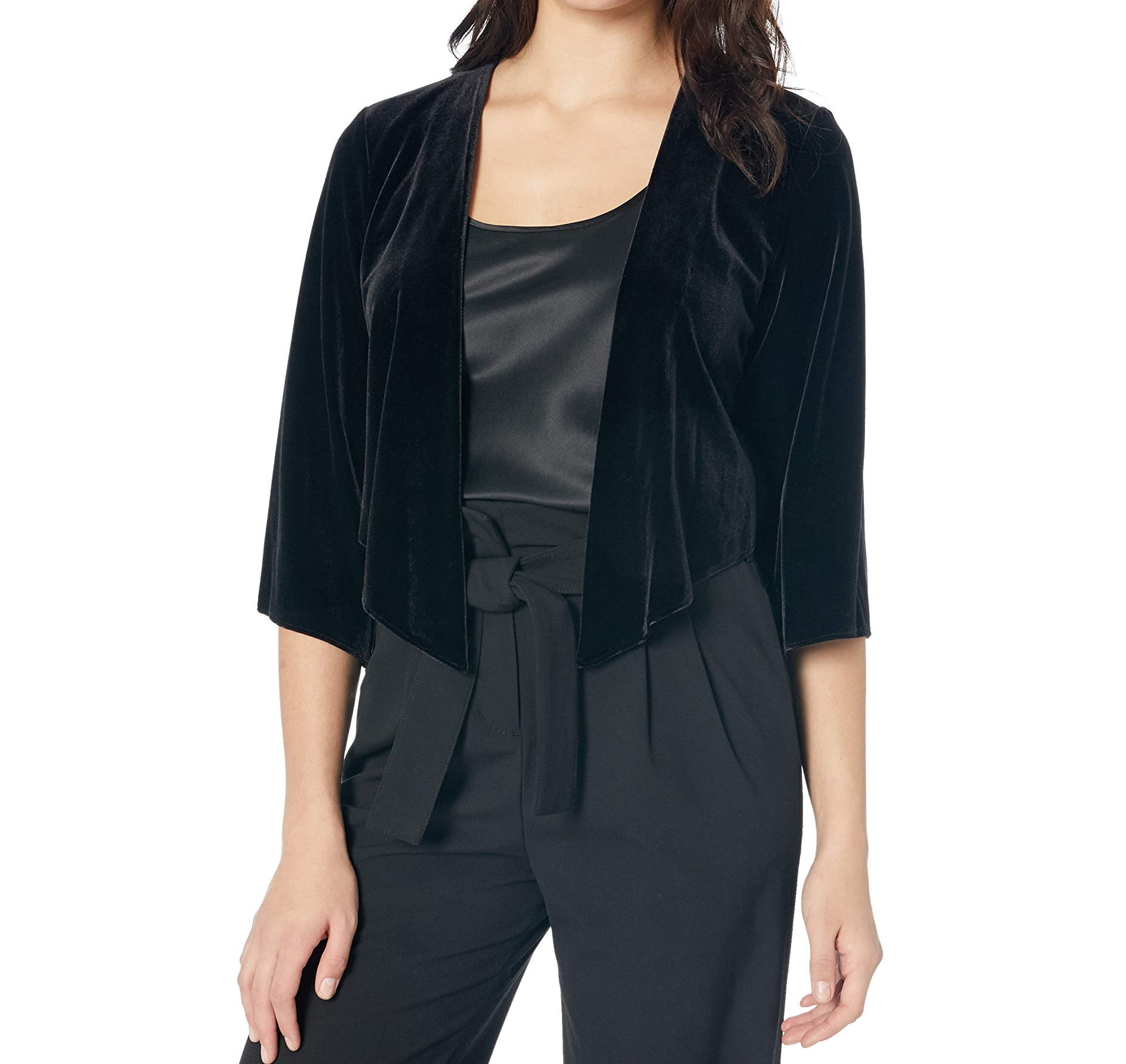 Alex Evenings Deep Womens Large Velvet Shawl Jacket L